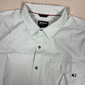 Marmot‎ Tumalo Shirt XL Light Mint Green Speckled Short Sleeve Button Up Outdoo